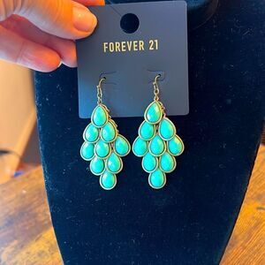 Forever 21 Peacock Dangle Pierced Earrings